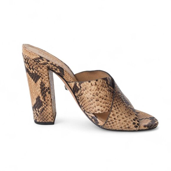 SCHUTZ Tan Snake Print Heels - Picture 7 of 11